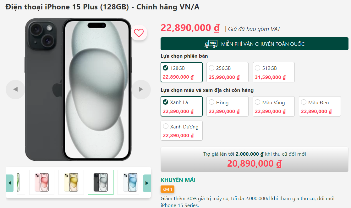 Giá iPhone 15 mới nhất: iPhone 15 Plus rẻ giật mình, iPhone 15 Pro Max giảm sâu- Ảnh 22.