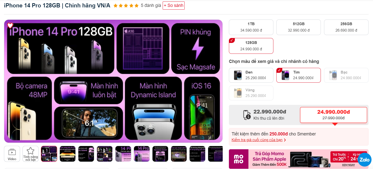 Giá iPhone 14, iPhone 14 Pro, iPhone 14 Plus mới nhất giảm 'sập sàn' , khách Việt tranh thủ cơ hội sở hữu