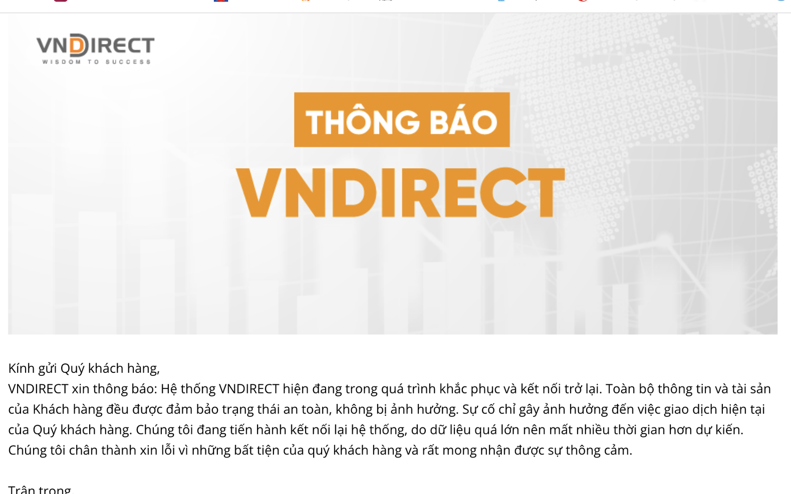 Hệ thống của Chứng khoán VNDirect bị tấn công: Tài sản của các nhà đầu tư có bị ảnh hưởng?