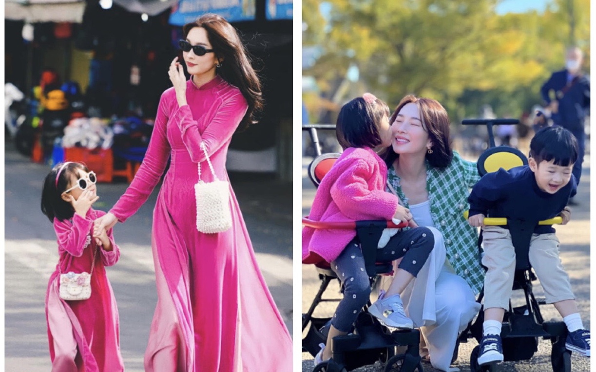 Thời trang mẹ con sao Việt: Hoa hậu Đặng Thu Thảo và con gái giản dị mà vẫn sang trọng