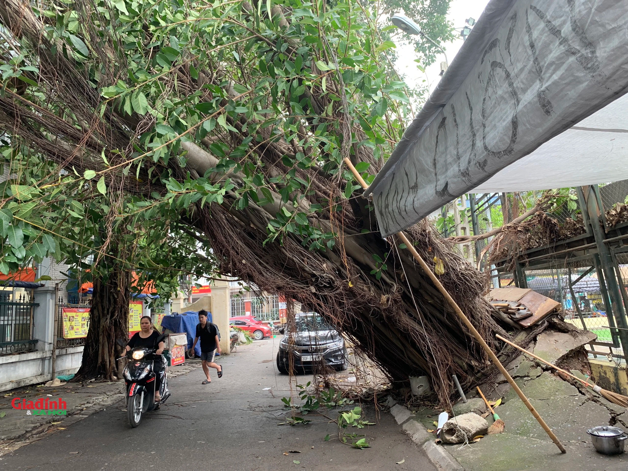 Cảnh 'ngổn ngang' trên đường phố Hà Nội sau trận mưa lớn - Ảnh 6.