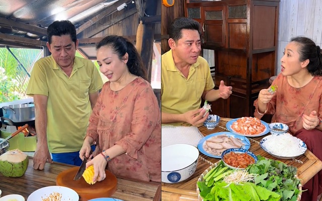 Huỳnh Anh Tuấn giới thiệu mỹ nhân U60 là vợ, còn đưa về quê nấu ăn ở chòi lá: Hóa ra là &quot;hoa hậu&quot; màn ảnh một thời - Ảnh 3.
