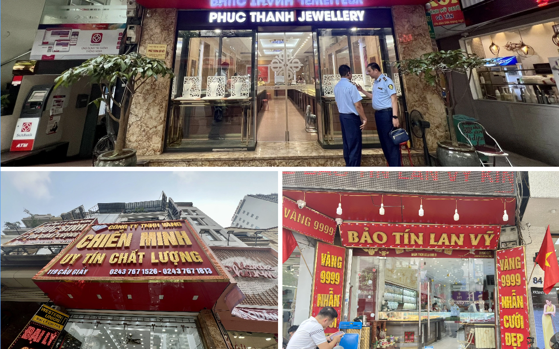 3 cửa hàng vàng bạc ở Hà Nội bày bán công khai hàng ngàn sản phẩm nữ trang có dấu hiệu giả thương hiệu