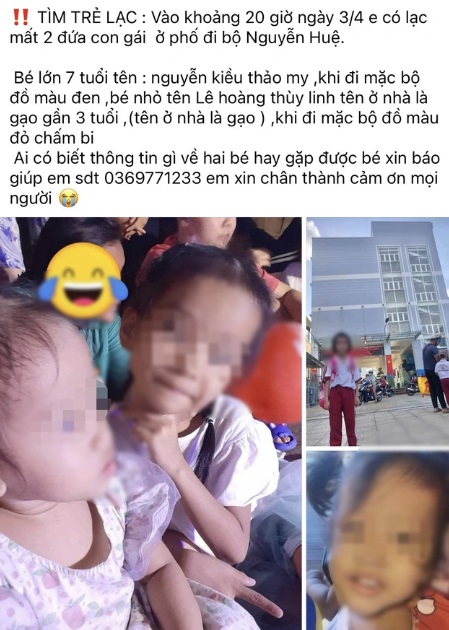 Vụ 2 bé gái mất tích ở phố đi bộ Nguyễn Huệ: Người mẹ một mình nuôi 4 con!- Ảnh 1.