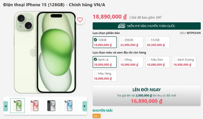 Giá iPhone 15, iPhone 15 Pro, iPhone 15 Pro Max đang siêu rẻ, chỉ từ 18 triệu, xứng tầm ngon – bổ - rẻ - Ảnh 2.