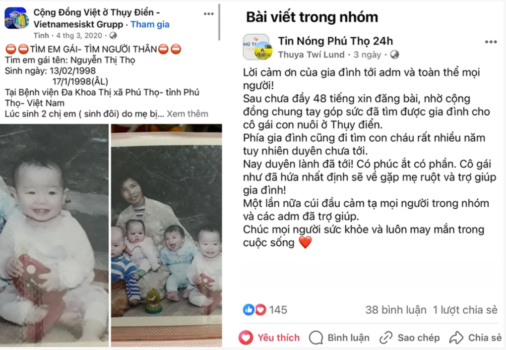 Nhờ cộng đồng mạng, cô gái Thụy Điển tìm được mẹ Việt sau 26 năm thất lạc - Ảnh 2.