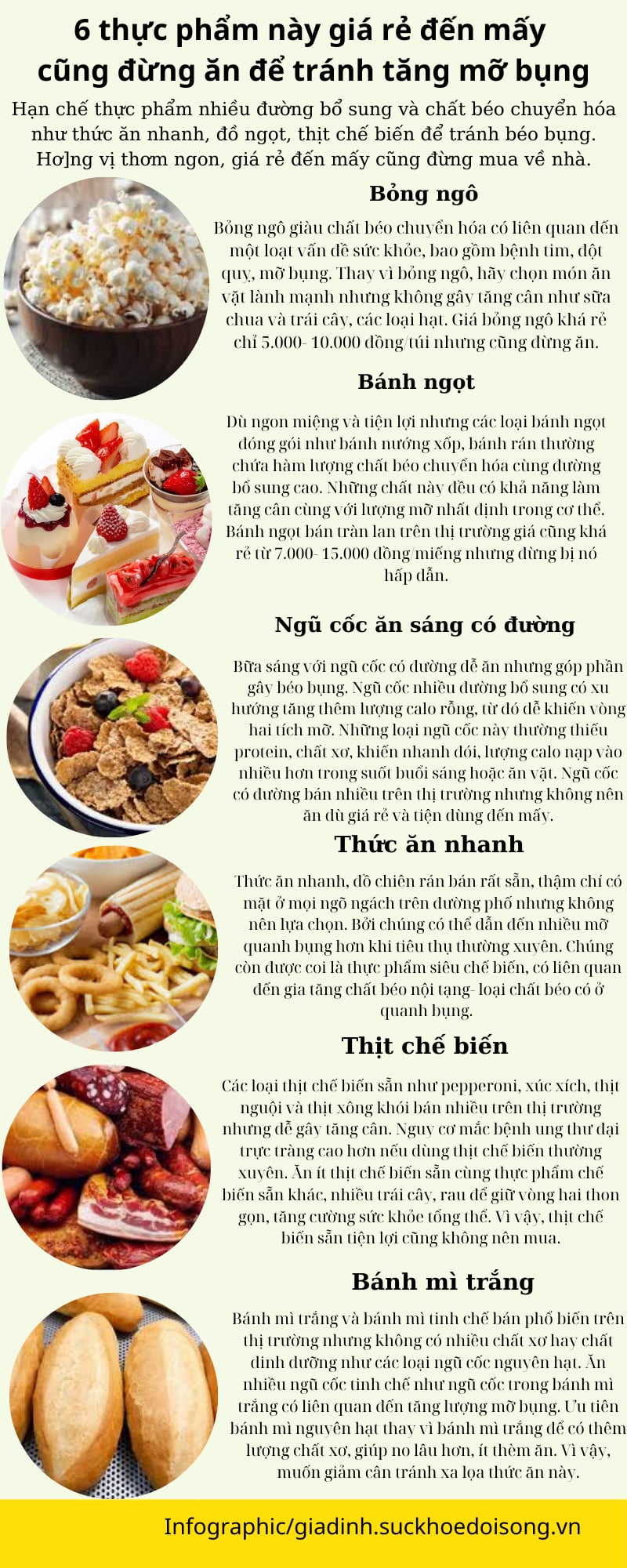 6 thực phẩm này giá rẻ đến mấy cũng đừng ăn để tránh tăng mỡ bụng - Ảnh 1.