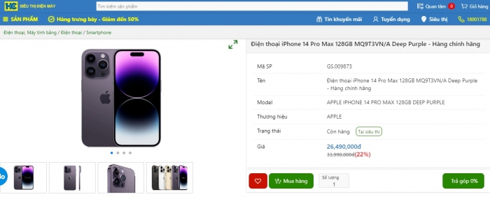 Giá iPhone 14, iPhone 14 Pro, iPhone 14 Pro Max, iPhone 14 Plus mới nhất giảm chưa từng có, công nghệ xịn sò không kém iPhone 15