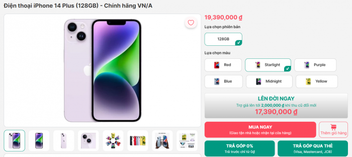 Giá iPhone 14, iPhone 14 Pro, iPhone 14 Pro Max, iPhone 14 Plus mới nhất, cũ vẫn hot, mới thì cực hời