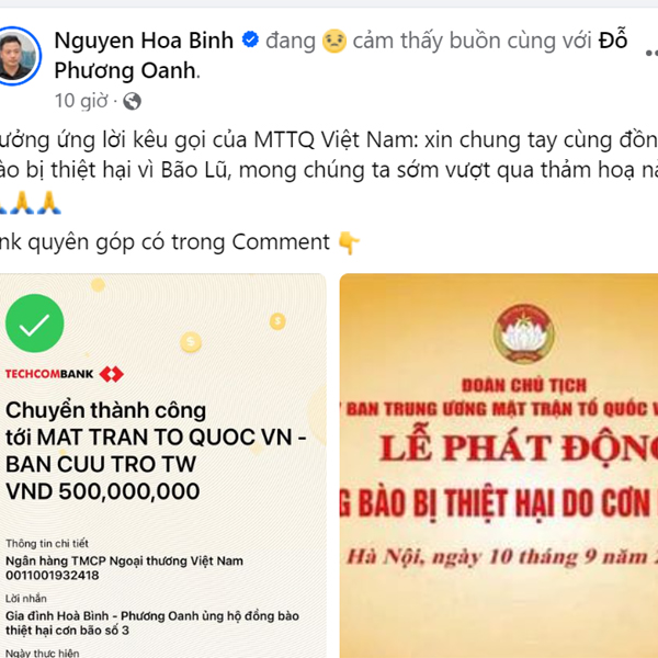 Phương Oanh - Shark Bình, Hà Anh Tuấn có hành động ý nghĩa chia sẻ cùng đồng bào rốn lũ miền Bắc - Ảnh 2.