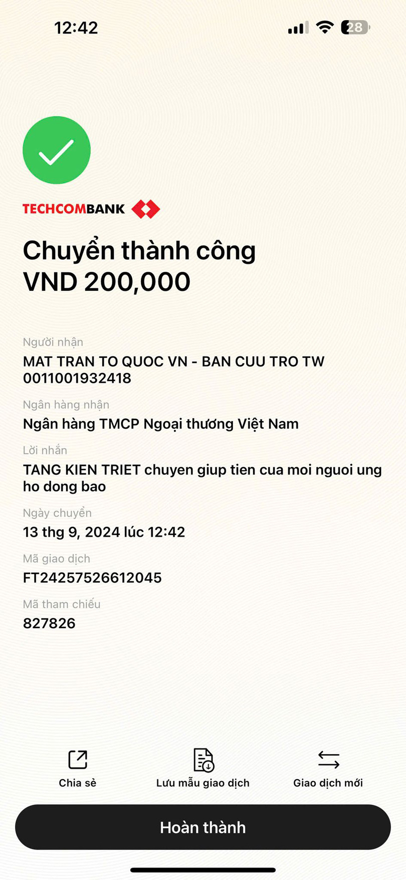 Chàng trai chuyển nhầm tiền nhận bão ‘like’ sau sao kê của MTTQ Việt Nam - Ảnh 4.