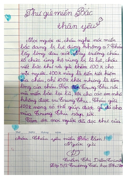 Xúc động bức tâm thư của bé gái bị từ chối góp tiền ủng hộ đồng bào vùng lũ - Ảnh 3.