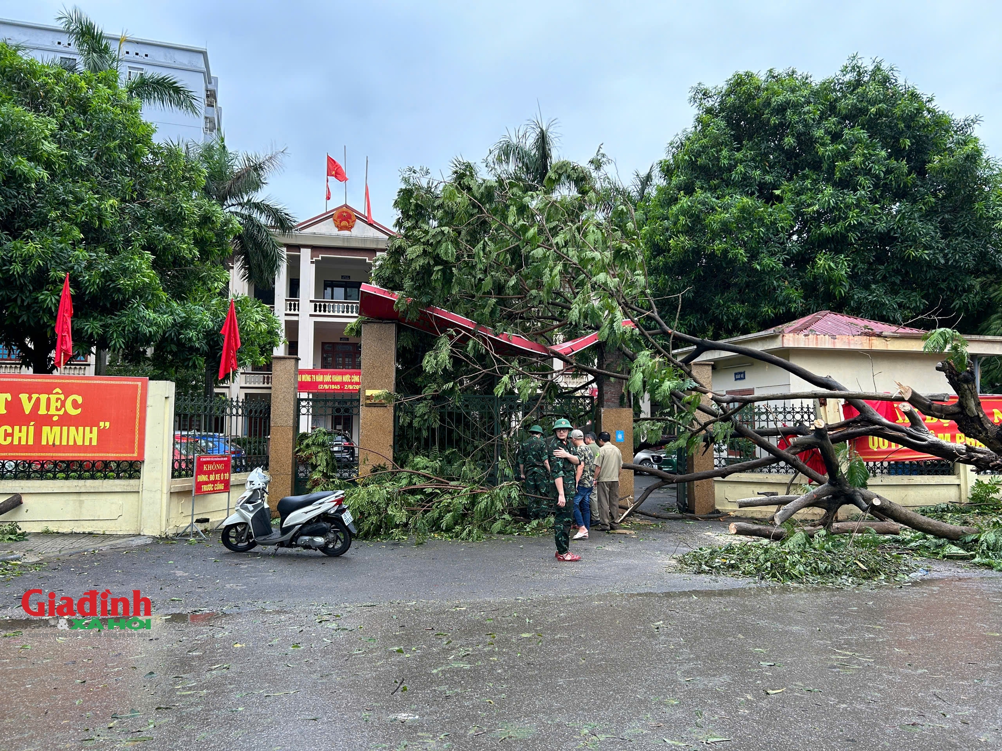 Hà Nội: Cảnh tan hoang trên nhiều tuyến phố sau khi bão số 3 đi qua- Ảnh 5.