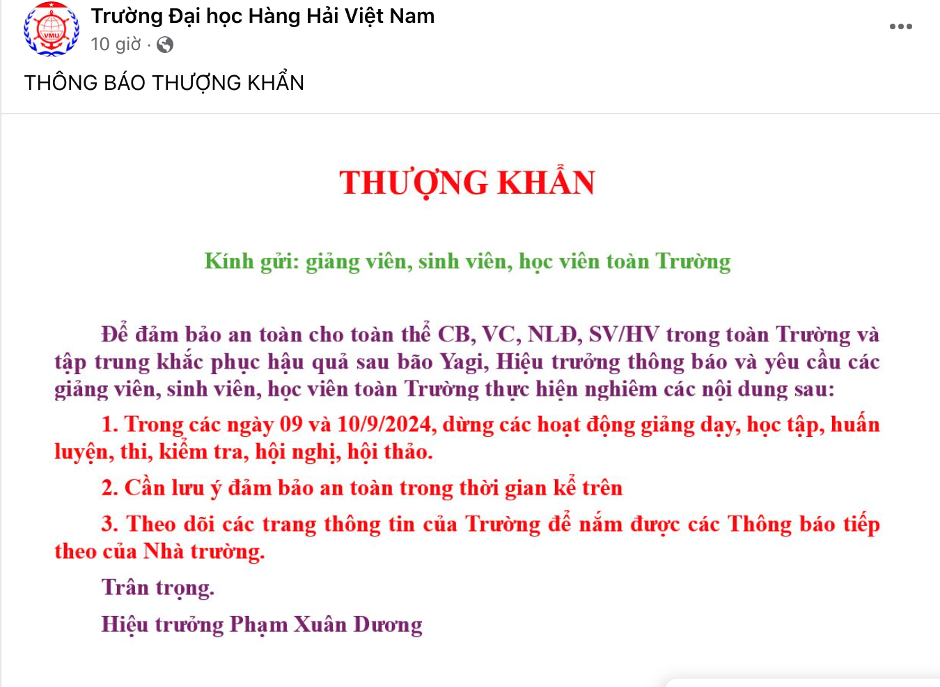 Nhiều trường đại học cho sinh viên nghỉ, chuyển học online sau siêu bão Yagi - Ảnh 2.