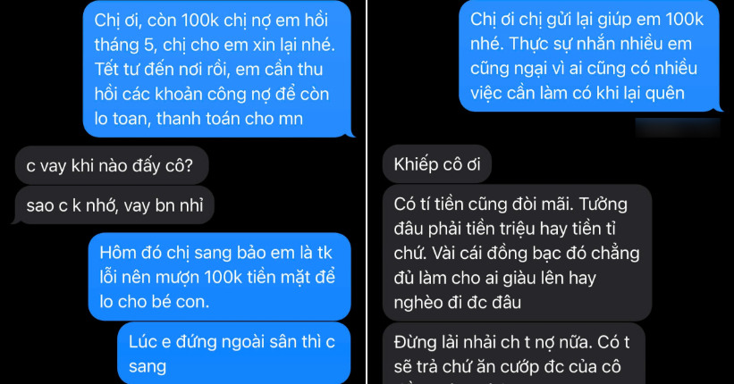 Hàng xóm vay 100.000 đồng không trả, còn mắng "có tí tiền cũng đòi"