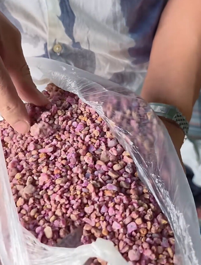 Vợ chồng Mạnh Trường rải đá thạch anh cho phong thủy biệt thự mới - Ảnh 6.