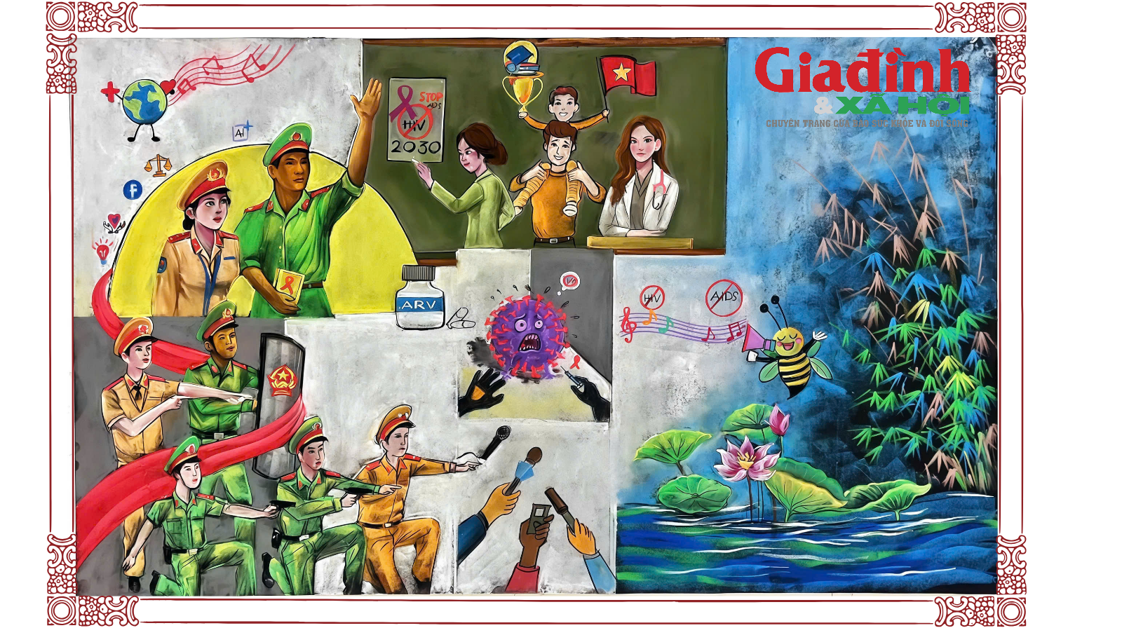 Thầy giáo vẽ tranh bằng phấn bảng hưởng ứng ngày phòng chống HIV/AIDS - Ảnh 10.