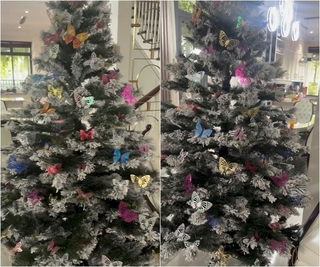 MC Thanh Vân Hugo trang trí cây thông Noel độc đáo trong biệt thự 200m2 - Ảnh 5.