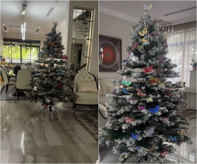 MC Thanh Vân Hugo trang trí cây thông Noel độc đáo trong biệt thự 200m2 - Ảnh 3.