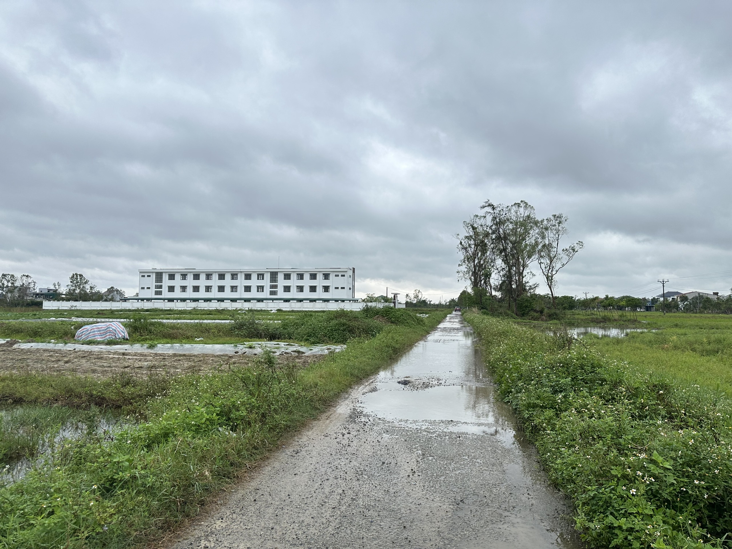 Trường tiền tỷ phơi mưa nắng vì thiếu phòng học - Ảnh 1.