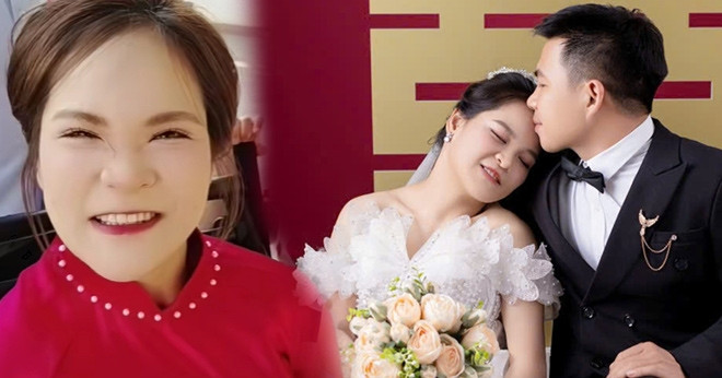 Chú rể đẩy xe lăn đưa cô dâu vào lễ đường, quan khách sụt sùi lau nước mắt
