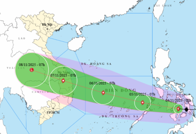 Bão Kalmaegi giật cấp 16, di chuyển rất nhanh, dự báo các tỉnh thành sẽ bị ảnh hưởng  - Ảnh 1.