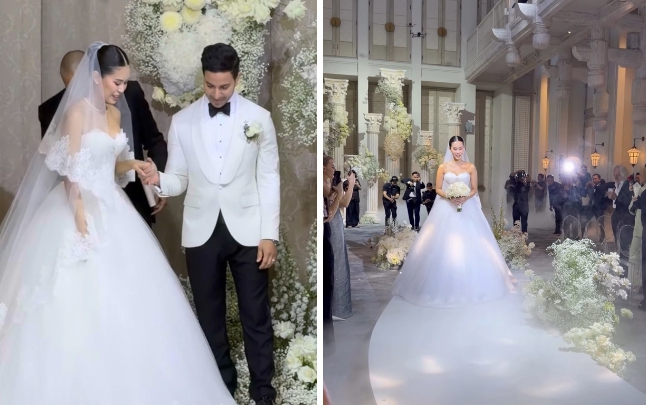 Cô dâu Tiên Nguyễn xinh như công chúa, diện váy cưới sang trọng, tinh tế