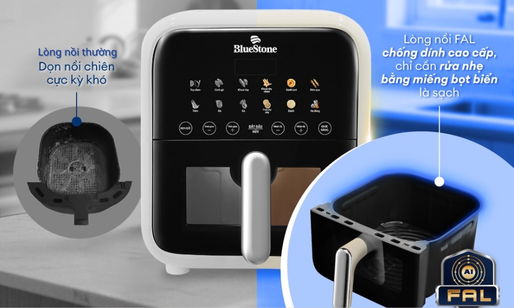 Nồi chiên không dầu BlueStone - Chọn chuẩn sống khỏe, trọn an tâm mỗi ngày - Ảnh 3. Nồi chiên không dầu BlueStone - Chọn chuẩn sống khỏe, trọn an tâm mỗi ngày - Ảnh 3.