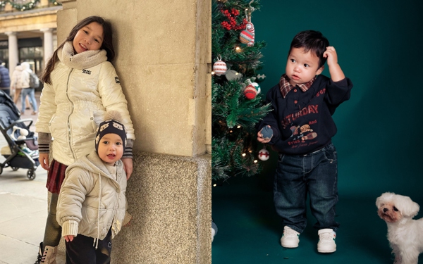 Con trai lai Tây nhà siêu mẫu Hà Anh đáng yêu trong bộ ảnh Giáng sinh