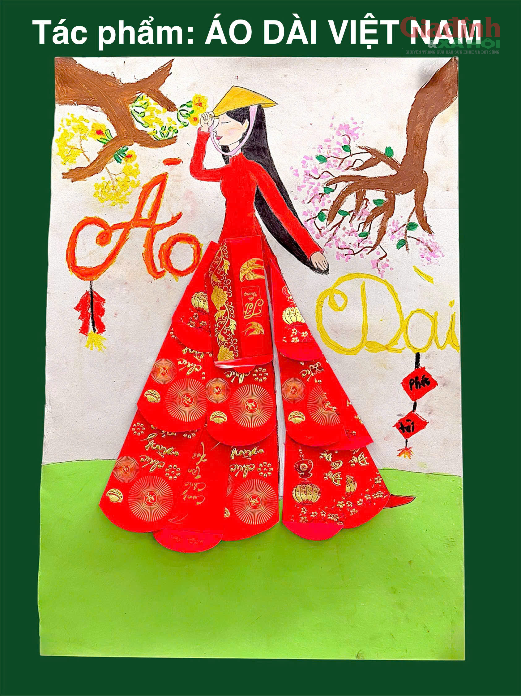 Choáng ngợp với những tác phẩm nghệ thuật đẹp xuất sắc được làm từ phong bao lì xì đã vứt bỏ- Ảnh 4.