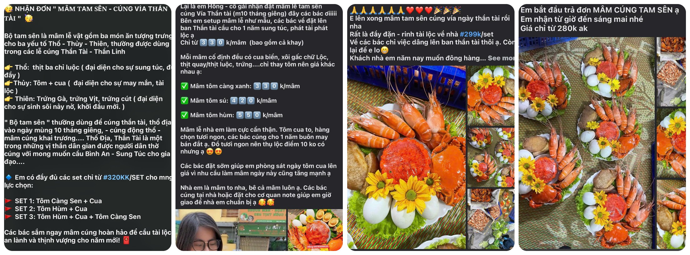 Mâm cỗ tam sên giá vài trăm ngàn đồng hút khách đặt hàng cúng ngày vía Thần Tài - Ảnh 2.