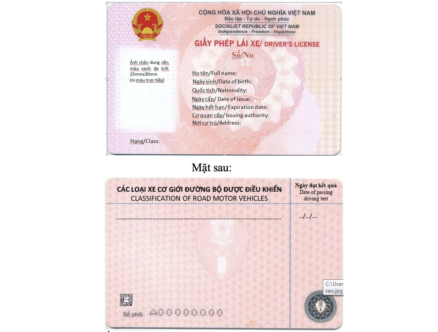 Mẫu giấy phép lái xe mới nhất của Bộ Công an ban hành có gì điểm gì khác so với mẫu cũ? - Ảnh 2. Mẫu giấy phép lái xe mới nhất của Bộ Công an ban hành có gì điểm gì khác so với mẫu cũ? - Ảnh 2.