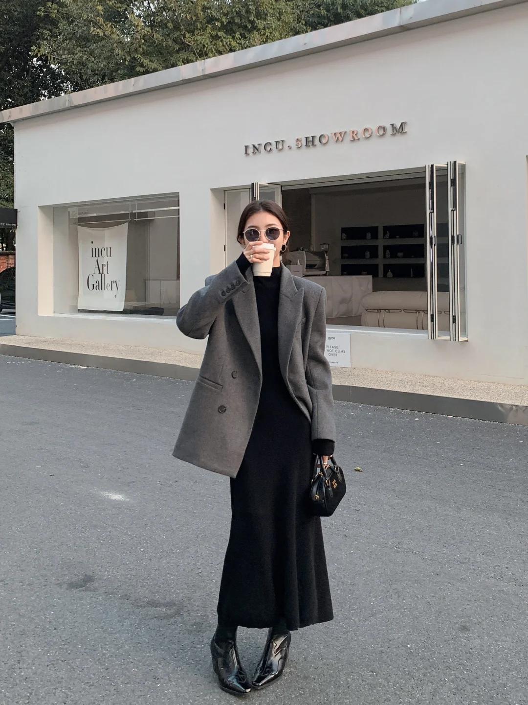 Blazer + đầm liền: Combo 