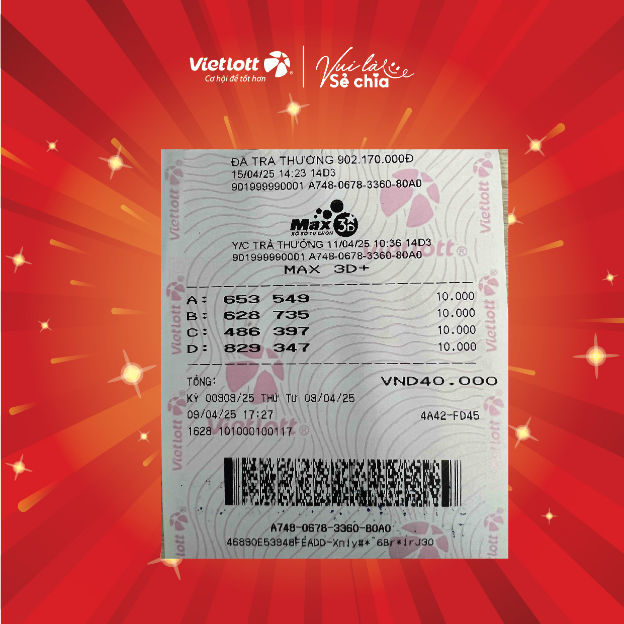 Một người cùng lúc trúng 4 giải của Vietlott nhờ chọn số đẹp yêu thích - Ảnh 4.