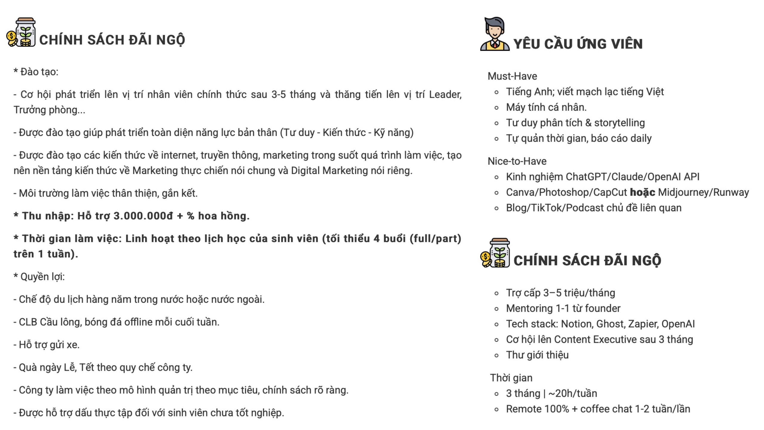 làm thêm mùa thực tập