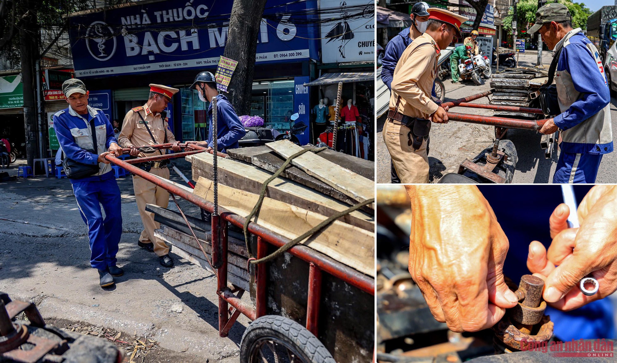 Cảnh sát xử lý “hung thần” xe tự chế trên đường phố Hà Nội - Ảnh 7. Cảnh sát xử lý “hung thần” xe tự chế trên đường phố Hà Nội - Ảnh 7.