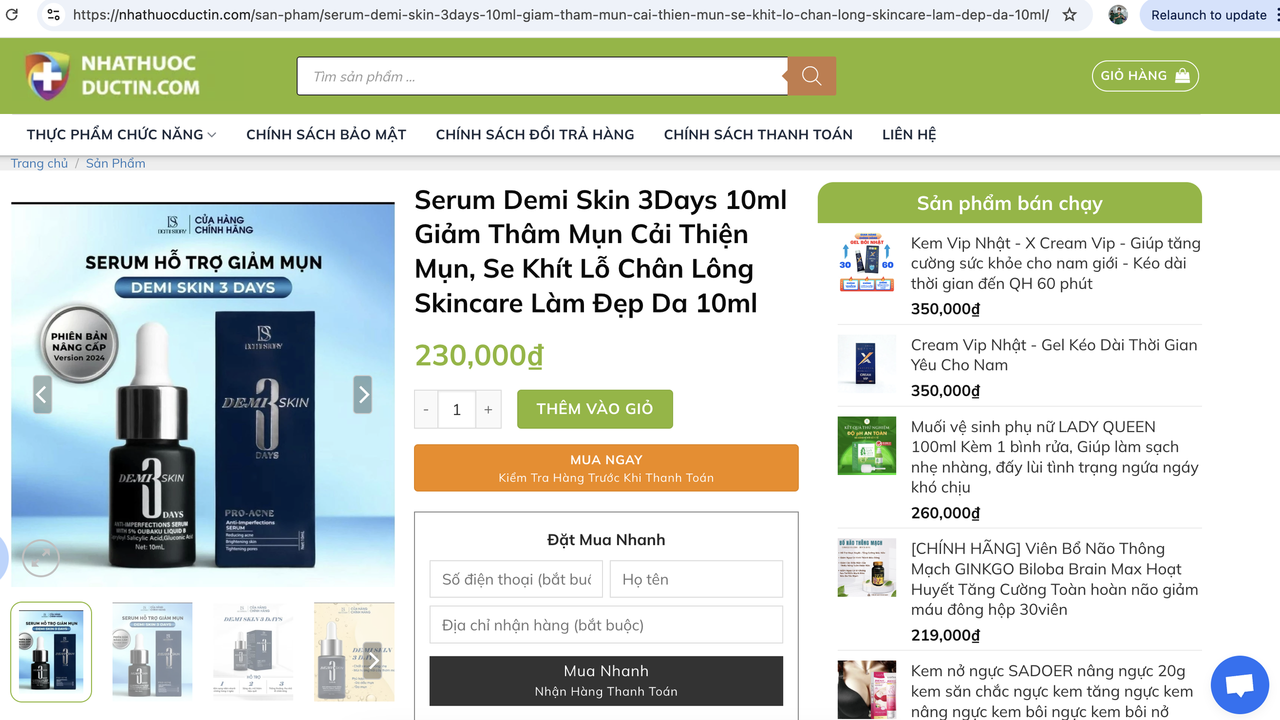 Có tên trong danh sách mỹ phẩm làm giả ở Bắc Giang, serum hỗ trợ giảm mụn 'Demi skin 3 day' đang đánh lừa người tiêu dùng bằng quảng cáo như thế nào?- Ảnh 4.