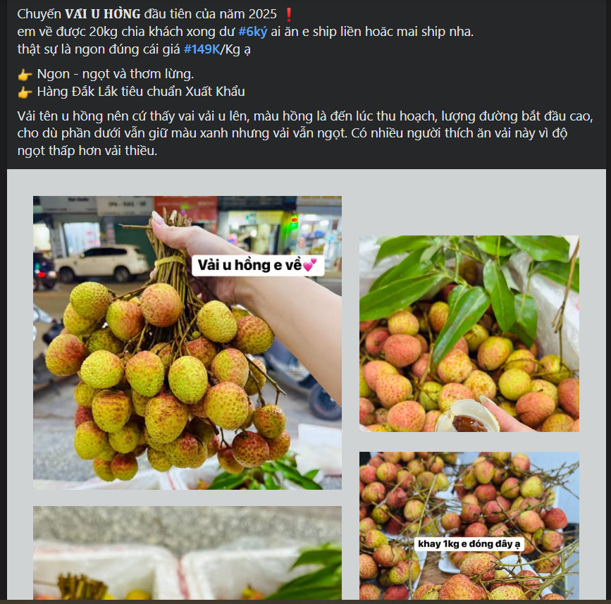 Vải u hồng đầu mùa giá đắt hơn sầu riêng, tiểu thương nhập hàng không đủ để bán- Ảnh 4.