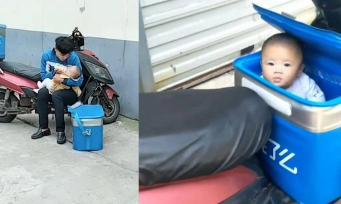 Cuộc sống 'em bé shipper' theo bố đi làm từ khi mới sinh hiện ra sao?- Ảnh 3.
