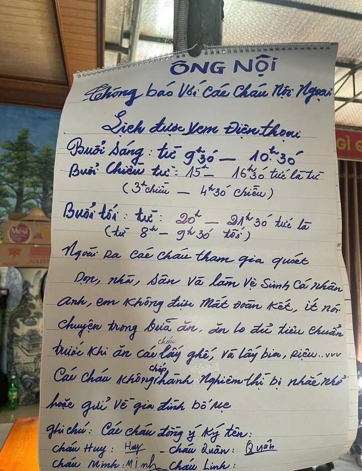 Bảng nội quy của ông nội Thái Bình dành cho 'khối nghỉ hè' gây sốt mạng - Ảnh 2. Bảng nội quy của ông nội Thái Bình dành cho 'khối nghỉ hè' gây sốt mạng - Ảnh 2.