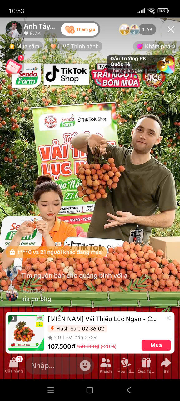 Vải thiều dội chợ rớt giá, đưa lên livestream lại "cháy hàng" - Ảnh 3. Vải thiều dội chợ rớt giá, đưa lên livestream "cháy hàng" - Ảnh 3.