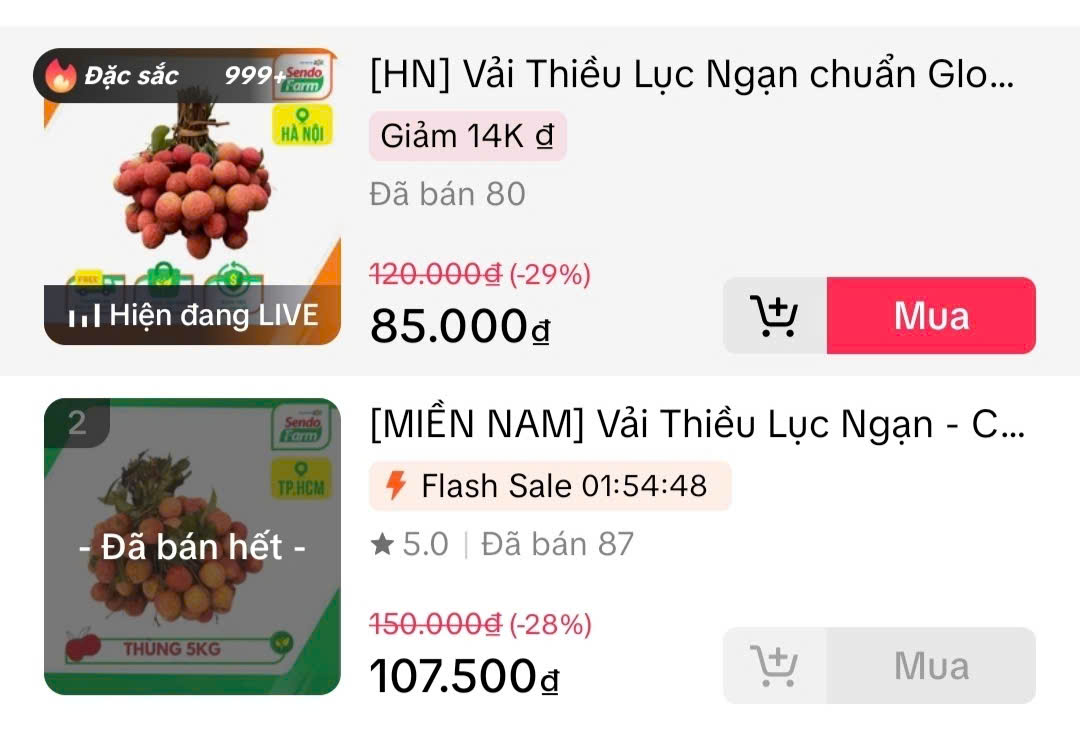 Vải thiều dội chợ rớt giá, đưa lên livestream lại "cháy hàng" - Ảnh 2. Vải thiều dội chợ rớt giá, đưa lên livestream "cháy hàng" - Ảnh 2.