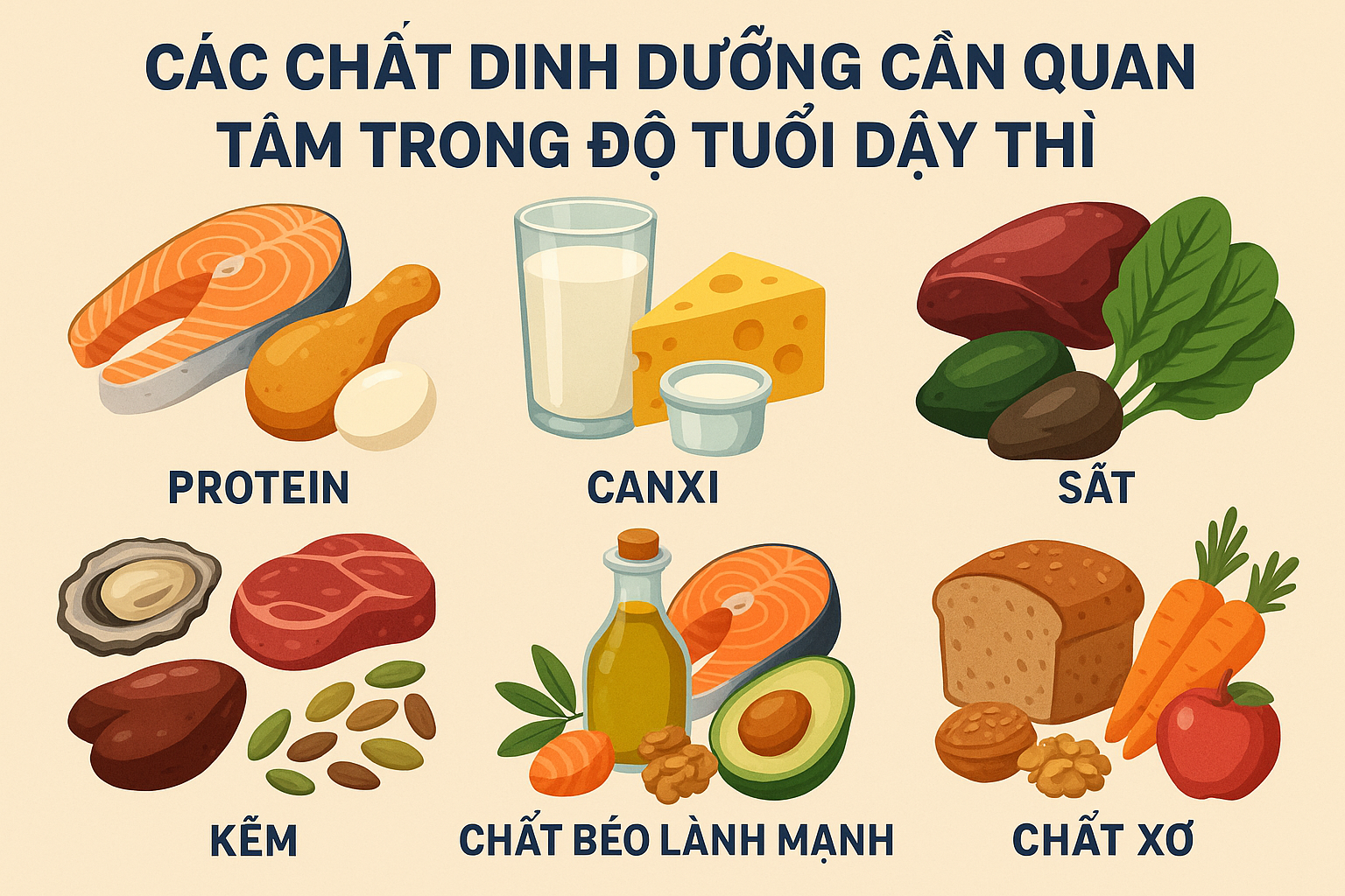 Các chất dinh dưỡng cha mẹ cần cần quan tâm bổ sung cho con trong độ tuổi dậy thì- Ảnh 2. Các chất dinh dưỡng cha mẹ cần cần quan tâm bổ sung cho con trong độ tuổi dậy thì- Ảnh 2.