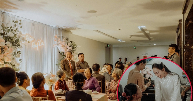 Cô gái Ninh Bình làm lễ đón dâu ở chung cư, em bé hàng xóm níu váy không rời