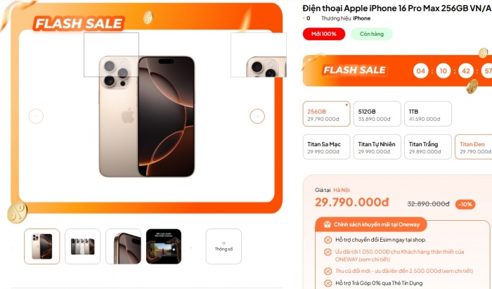 Giá iPhone 14 Pro Max, iPhone 15 Pro Max, iPhone 16 Pro Max mới nhất giảm sốc, rẻ chưa từng có, cực dễ mua dù iPhone 17 sắp ra- Ảnh 10. Giá iPhone 14 Pro Max, iPhone 15 Pro Max, iPhone 16 Pro Max mới nhất giảm sốc, rẻ chưa từng có, cực dễ mua dù iPhone 17 sắp ra- Ảnh 10.