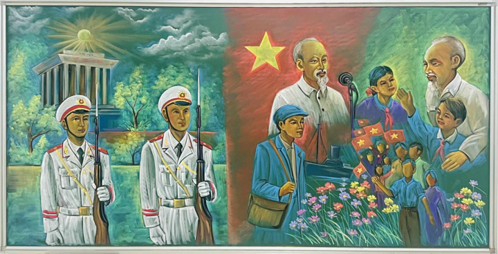 Thầy giáo dùng phấn màu tái hiện khoảnh khắc lịch sử 2/9 chân thực từng chi tiết - Ảnh 3. Thầy giáo dùng phấn màu tái hiện khoảnh khắc lịch sử 2/9 chân thực từng chi tiết - Ảnh 3.