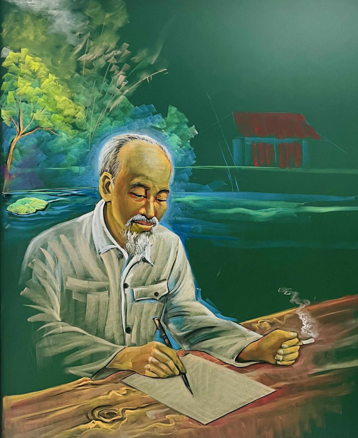 Thầy giáo dùng phấn màu tái hiện khoảnh khắc lịch sử 2/9 chân thực từng chi tiết - Ảnh 5. Thầy giáo dùng phấn màu tái hiện khoảnh khắc lịch sử 2/9 chân thực từng chi tiết - Ảnh 5.