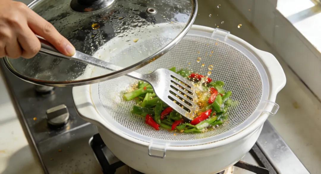 Khi nấu ăn, dầu mỡ lu&ocirc;n bắn tung t&oacute;e: Đ&acirc;y l&agrave; mẹo cực hữu dụng gi&uacute;p ngăn triệt để dầu mỡ bắn v&agrave; l&agrave;m bẩn bếp - Ảnh 3.