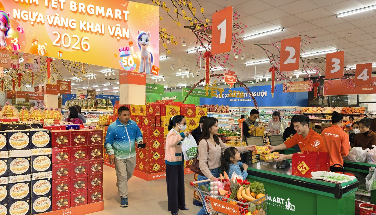Sắm tết tại si&ecirc;u thị BRGMart, Ngựa v&agrave;ng khai vận 2026 - Ảnh 1.
