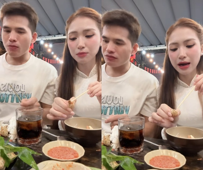 H&ograve;a Minzy nức nở khen ngon m&oacute;n ốc hương rang muối gi&aacute; 1 triệu / k&yacute; - Ảnh 1.